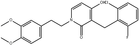 3-(2-CHLORO-6-FLUOROBENZYL)-1-(3,4-DIMETHOXYPHENETHYL)-4-HYDROXY-2(1H)-PYRIDINONE Struktur