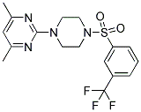 N-(4,6-DIMETHYLPYRIMIDIN-2-YL)-N'-[[3-(TRIFLUOROMETHYL)PHENYL]SULPHONYL]PIPERAZINE Struktur