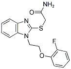 2-((1-[2-(2-FLUOROPHENOXY)ETHYL]-1H-BENZIMIDAZOL-2-YL)THIO)ACETAMIDE Struktur