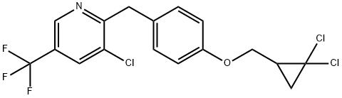 3-CHLORO-2-(4-[(2,2-DICHLOROCYCLOPROPYL)METHOXY]BENZYL)-5-(TRIFLUOROMETHYL)PYRIDINE Struktur