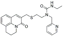 N-[2-[(2,3-DIHYDRO-5-OXO-(1H,5H)-BENZO[IJ]QUINOLIZIN-6-YL)METHYLTHIO]ETHYL]-N'-ETHYL-N-(2-PYRIDINYLMETHYL)UREA Struktur