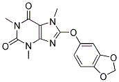 8-(1,3-BENZODIOXOL-5-YLOXY)-1,3,7-TRIMETHYL-3,7-DIHYDRO-1H-PURINE-2,6-DIONE Struktur