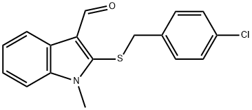 2-[(4-CHLOROBENZYL)SULFANYL]-1-METHYL-1H-INDOLE-3-CARBALDEHYDE Struktur