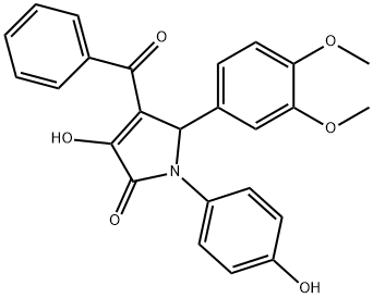 4-BENZOYL-5-(3,4-DIMETHOXYPHENYL)-3-HYDROXY-1-(4-HYDROXYPHENYL)-1H-PYRROL-2(5H)-ONE Struktur