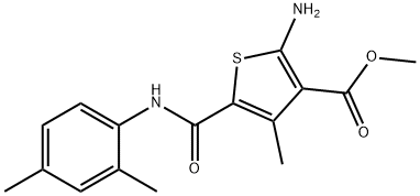 2-AMINO-5-(2,4-DIMETHYLPHENYLCARBAMOYL)-4-METHYLTHIOPHENE-3-CARBOXYLIC ACID METHYL ESTER Struktur