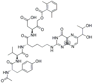 N-ACETYL-TYR-VAL-LYS(BIOTINYL)-ASP 2,6-DIMETHYLBENZOYL-OXYMETHYL KETONE Struktur