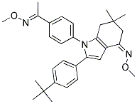 AZA(1-(4-(2-AZA-2-METHOXY-1-METHYLVINYL)PHENYL)-2-(4-(TERT-BUTYL)PHENYL)-6,6-DIMETHYL(5,6,7-TRIHYDROINDOL-4-YLIDENE))METHOXYMETHANE Struktur