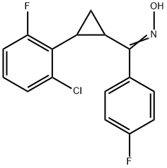 [2-(2-CHLORO-6-FLUOROPHENYL)CYCLOPROPYL](4-FLUOROPHENYL)METHANONE OXIME Struktur