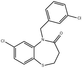 7-CHLORO-5-(3-CHLOROBENZYL)-2,3-DIHYDRO-1,5-BENZOTHIAZEPIN-4(5H)-ONE Struktur