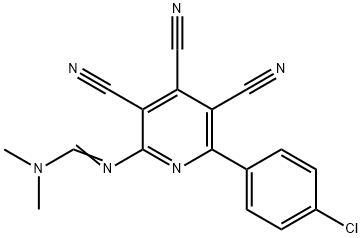 N'-[6-(4-CHLOROPHENYL)-3,4,5-TRICYANO-2-PYRIDINYL]-N,N-DIMETHYLIMINOFORMAMIDE Struktur