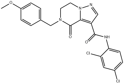 N-(2,4-DICHLOROPHENYL)-5-(4-METHOXYBENZYL)-4-OXO-4,5,6,7-TETRAHYDROPYRAZOLO[1,5-A]PYRAZINE-3-CARBOXAMIDE Struktur