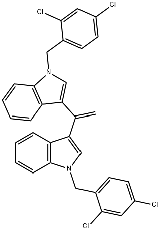 1-(2,4-DICHLOROBENZYL)-3-(1-[1-(2,4-DICHLOROBENZYL)-1H-INDOL-3-YL]VINYL)-1H-INDOLE Struktur