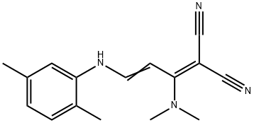 2-[1-(DIMETHYLAMINO)-3-(2,5-DIMETHYLANILINO)-2-PROPENYLIDENE]MALONONITRILE Struktur