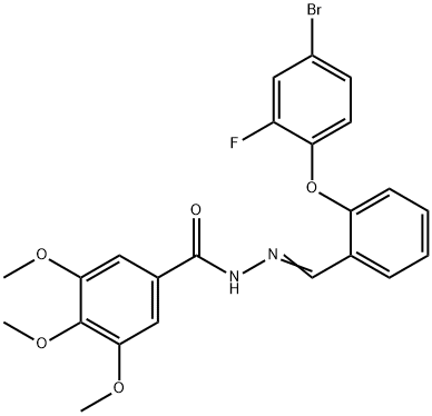 N'-((E)-[2-(4-BROMO-2-FLUOROPHENOXY)PHENYL]METHYLIDENE)-3,4,5-TRIMETHOXYBENZENECARBOHYDRAZIDE Struktur