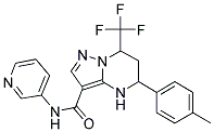 5-(4-METHYLPHENYL)-N-PYRIDIN-3-YL-7-(TRIFLUOROMETHYL)-4,5,6,7-TETRAHYDROPYRAZOLO[1,5-A]PYRIMIDINE-3-CARBOXAMIDE Struktur