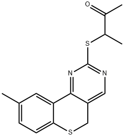 3-[(9-METHYL-5H-THIOCHROMENO[4,3-D]PYRIMIDIN-2-YL)SULFANYL]-2-BUTANONE Struktur