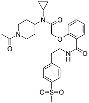 2-[2-((1-ACETYLPIPERIDIN-4-YL)CYCLOPROPYLAMINO)-2-OXOETHOXY]-N-[2-((4-METHYLSULPHONYL)PHENYL)ETHYL]BENZAMIDE Struktur