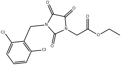 ETHYL 2-[3-(2,6-DICHLOROBENZYL)-2,4,5-TRIOXO-1-IMIDAZOLIDINYL]ACETATE Struktur