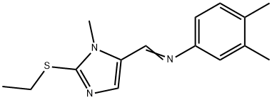 N-(3,4-DIMETHYLPHENYL)-N-([2-(ETHYLSULFANYL)-1-METHYL-1H-IMIDAZOL-5-YL]METHYLENE)AMINE Struktur