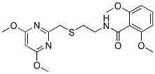 2,6-DIMETHOXY-N-[2-[(4,6-DIMETHOXYPYRIMIDIN-2-YL)METHYLTHIO]ETHYL]BENZAMIDE Struktur