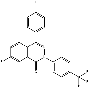 7-FLUORO-4-(4-FLUOROPHENYL)-2-[4-(TRIFLUOROMETHYL)PHENYL]-1(2H)-PHTHALAZINONE Struktur