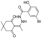 5-BROMO-N'-[1-(4,4-DIMETHYL-2,6-DIOXOCYCLOHEXYLIDENE)ETHYL]-2-HYDROXYBENZOHYDRAZIDE Struktur