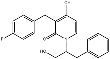 1-(1-BENZYL-2-HYDROXYETHYL)-3-(4-FLUOROBENZYL)-4-HYDROXY-2(1H)-PYRIDINONE Struktur