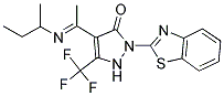 2-(1,3-BENZOTHIAZOL-2-YL)-4-[(1E)-N-(SEC-BUTYL)ETHANIMIDOYL]-5-(TRIFLUOROMETHYL)-1,2-DIHYDRO-3H-PYRAZOL-3-ONE Struktur