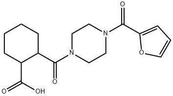 2-((4-(2-FURYLCARBONYL)PIPERAZINYL)CARBONYL)CYCLOHEXANECARBOXYLIC ACID Struktur