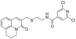 2,6-DICHLORO-N-[2-[(2,3-DIHYDRO-5-OXO-(1H,5H)-BENZO[IJ]QUINOLIZIN-6-YL)METHYLTHIO]ETHYL]PYRIDINE-4-CARBOXAMIDE Struktur