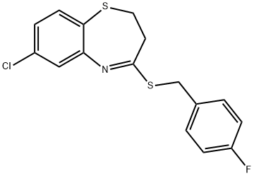 7-CHLORO-2,3-DIHYDRO-1,5-BENZOTHIAZEPIN-4-YL 4-FLUOROBENZYL SULFIDE Struktur