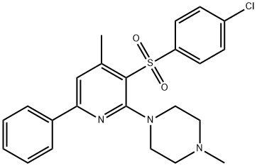 1-(3-[(4-CHLOROPHENYL)SULFONYL]-4-METHYL-6-PHENYL-2-PYRIDINYL)-4-METHYLPIPERAZINE Struktur