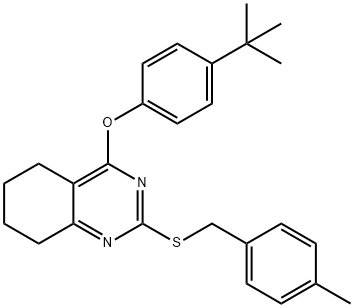 4-(TERT-BUTYL)PHENYL 2-[(4-METHYLBENZYL)SULFANYL]-5,6,7,8-TETRAHYDRO-4-QUINAZOLINYL ETHER Struktur