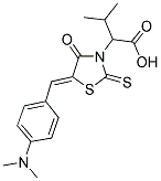 2-((5Z)-5-[4-(DIMETHYLAMINO)BENZYLIDENE]-4-OXO-2-THIOXO-1,3-THIAZOLIDIN-3-YL)-3-METHYLBUTANOIC ACID Struktur