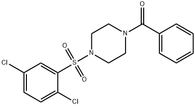 (4-[(2,5-DICHLOROPHENYL)SULFONYL]PIPERAZINO)(PHENYL)METHANONE Struktur