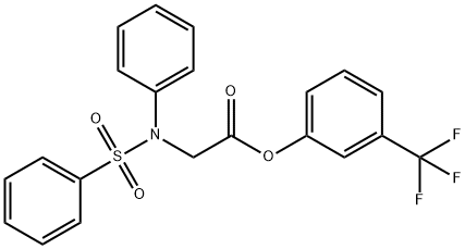 3-(TRIFLUOROMETHYL)PHENYL 2-[(PHENYLSULFONYL)ANILINO]ACETATE Struktur