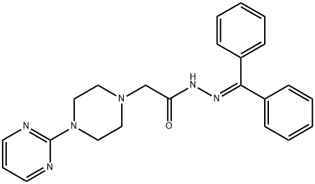 N'-(DIPHENYLMETHYLENE)-2-[4-(2-PYRIMIDINYL)PIPERAZINO]ACETOHYDRAZIDE Struktur