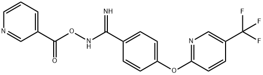 2-AMINO-1-AZA-2-(4-(5-(TRIFLUOROMETHYL)(2-PYRIDYLOXY))PHENYL)VINYL PYRIDINE-3-CARBOXYLATE Struktur