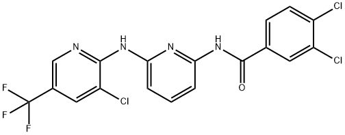 3,4-DICHLORO-N-(6-([3-CHLORO-5-(TRIFLUOROMETHYL)-2-PYRIDINYL]AMINO)-2-PYRIDINYL)BENZENECARBOXAMIDE Struktur