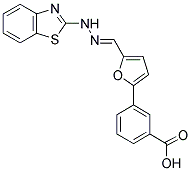 3-{5-[(E)-(1,3-BENZOTHIAZOL-2-YLHYDRAZONO)METHYL]-2-FURYL}BENZOIC ACID Struktur