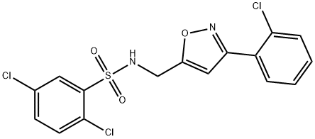 2,5-DICHLORO-N-([3-(2-CHLOROPHENYL)-5-ISOXAZOLYL]METHYL)BENZENESULFONAMIDE Struktur