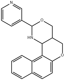 2-(3-PYRIDINYL)-1,4A,5,12C-TETRAHYDRO-2H,4H-BENZO[5,6]CHROMENO[4,3-D][1,3]OXAZINE Struktur