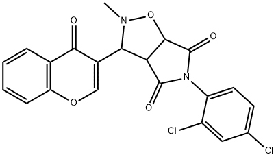 5-(2,4-DICHLOROPHENYL)-2-METHYL-3-(4-OXO-4H-CHROMEN-3-YL)DIHYDRO-2H-PYRROLO[3,4-D]ISOXAZOLE-4,6(3H,5H)-DIONE Struktur