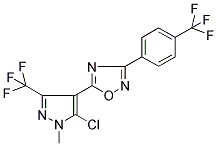 5-[5-CHLORO-1-METHYL-3-(TRIFLUOROMETHYL)-1H-PYRAZOL-4-YL]-3-[4-(TRIFLUOROMETHYL)PHENYL]-1,2,4-OXADIAZOLE Struktur