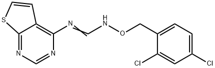 N'-[(2,4-DICHLOROBENZYL)OXY]-N-THIENO[2,3-D]PYRIMIDIN-4-YLIMINOFORMAMIDE Struktur