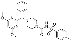 4-[A-(4,6-DIMETHOXYPYRIMIDIN-2-YL)BENZYL]-N-[(4-METHYLPHENYL)SULPHONYL]PIPERAZINE-1-CARBOXAMIDE Struktur