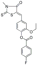 2-ETHOXY-4-[(Z)-(3-METHYL-4-OXO-2-THIOXO-1,3-THIAZOLIDIN-5-YLIDENE)METHYL]PHENYL 4-FLUOROBENZOATE Struktur