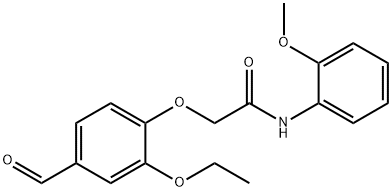 2-(2-ETHOXY-4-FORMYL-PHENOXY)-N-(2-METHOXY-PHENYL)-ACETAMIDE Struktur