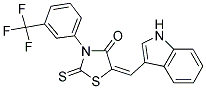 (5E)-5-(1H-INDOL-3-YLMETHYLENE)-2-THIOXO-3-[3-(TRIFLUOROMETHYL)PHENYL]-1,3-THIAZOLIDIN-4-ONE Struktur