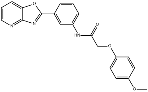 2-(4-METHOXYPHENOXY)-N-(3-[1,3]OXAZOLO[4,5-B]PYRIDIN-2-YLPHENYL)ACETAMIDE Struktur